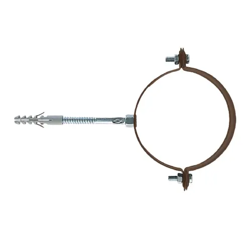 Fischer collare tondo SCP Ø 80 mm V in acciaio con vite e tassello verniciato marrone per tubi pluviali Koopje
