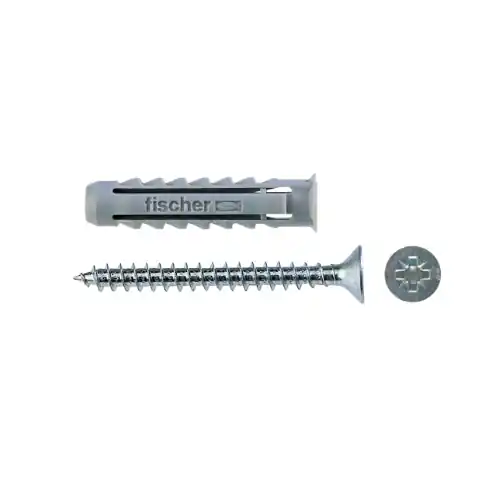 Fischer confezione 25 tasselli con vite SX 10 S tassello nylon fissaggi leggeri Beperkt Aanbod