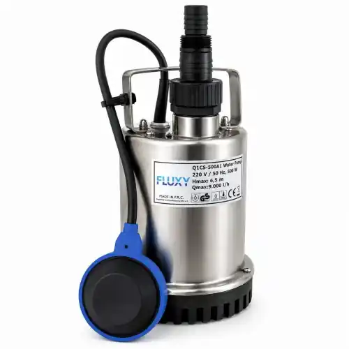 Beperkte Voorraad Fluxy elettropompa sommergibile inox 750 watt 10500 litri/h per drenaggio e il sollevamento di acque chiare completa di galleggiante