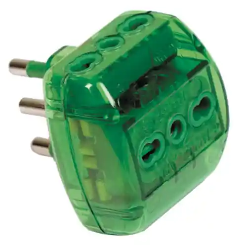 Fme 82.180-0065 adattatore multiplo trasparente da 16A+T 3 prese bipasso Bestel Nu