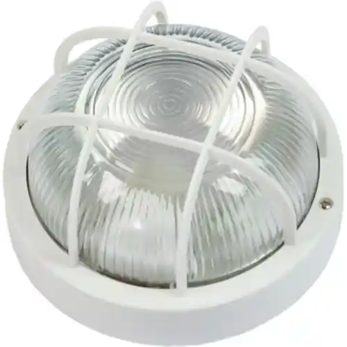 Fme art 62.712 plafoniera lampada tonda con griglia E27 bianca per lampade fino a 60W Populair