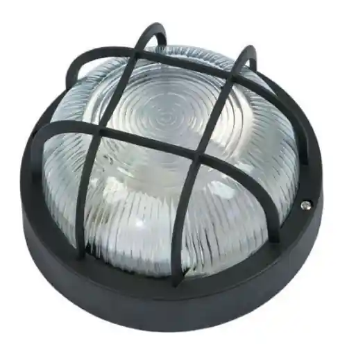 Fme art 62.713 plafoniera lampada tonda nera E27 per lampade fino a 60W con griglia Merkproduct