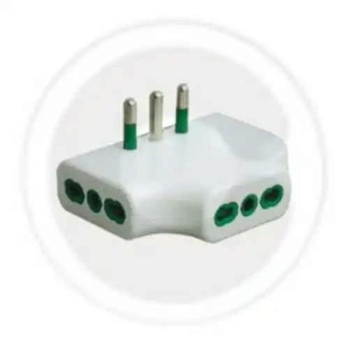Fme art 82.220 adattatore triplo multiplo piatto 3 prese 2P+T bipasso Populair