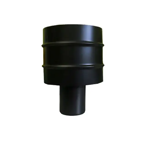 Populair Fumaiolo a cappello ‘Quattro venti‘ Ø 8 cm per protezione canna fumaria Pellet acciaio inox AISI 304 nero attacco maschio base tonda