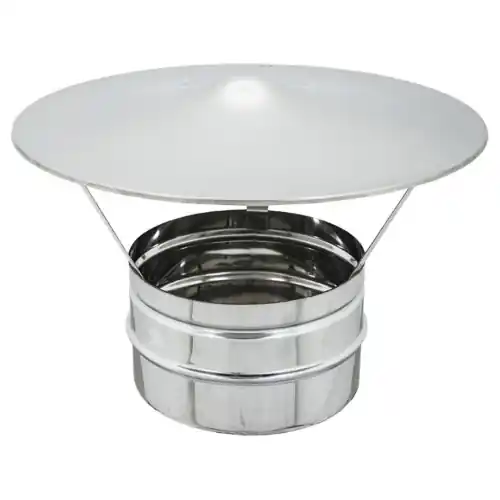 fumaiolo cappello fisso cinese Ø 10 cm in acciaio zincato camino comignolo Op = Op