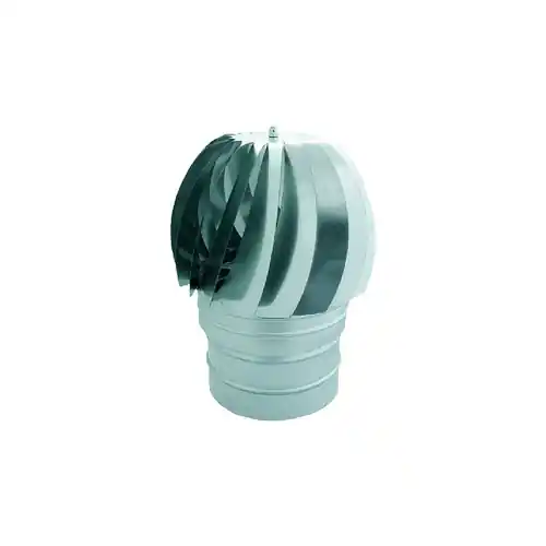Fumaiolo comignolo radiante in lamiera zincata con cuscinetto a bagno d‘olio attacco maschio (Zincato - Ø 25 cm) Meest Verkocht