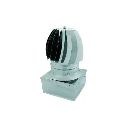 Weekendaanbieding Fumaiolo Turbo girelvole in acciaio inox con cuscinetto a bagno d‘olio a base quadra (Acciaio Inox - 37x37 cm)