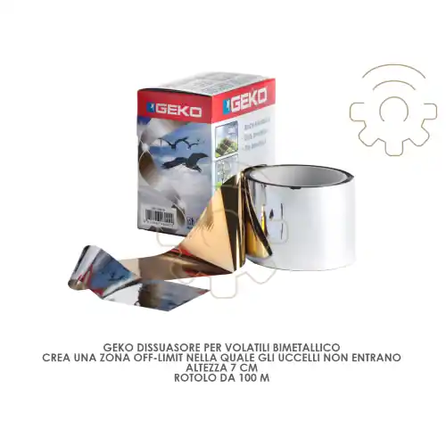 Geko dissuasore per volatili nastro bimetallico h 7 cm lunghezza 100 m volatili uccelli Shop Nu