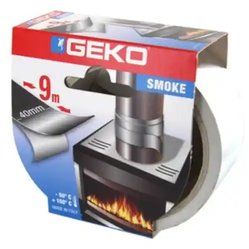 Geko nastro alluminio adesivo silver mt 9x40 mm per alte temperature tubi stufe camini Flitsaanbieding