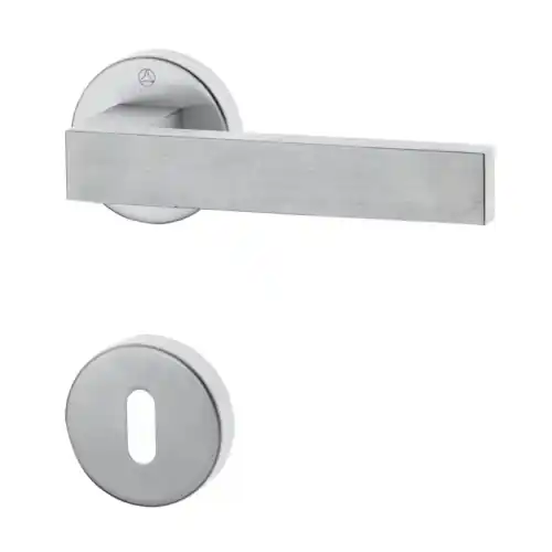 Ghidini maniglia York con rosetta e bocchetta in zama cromato satinata per porte interne Flitsaanbieding