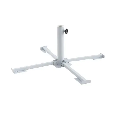 Exclusieve Aanbieding Giardini del Re Base pieghevole a croce in acciaio verniciato bianco per ombrellone per pali da 38 a 50 mm di diametro, arredo giardino