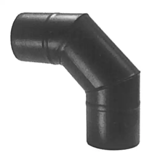 Lage Prijs gomito 90° acciaio porcellanato Ø 8 cm 80 mm nero opaco stufe a pellet