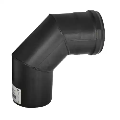 Beste Prijs Gomito curva per stufe pellet acciaio Fe nero 90° Ø 10 cm spessore 1,2 mm per uso interno