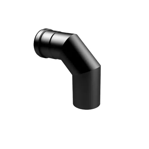 Gomito curva per stufe pellet in acciaio Fe nero 90° Ø 8 cm spessore 1,2 mm per uso interno Bestseller