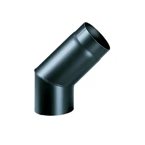 Gomito in acciaio alluminato 45° per canne fumarie Ø 16 cm spessore 2 mm nero temperatura max. 400° per uso interno Veilige Betaling