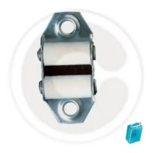 guidacinghia guidacinghie verticale in ferro nichelato con rulli rullini pvc Direct Verzonden