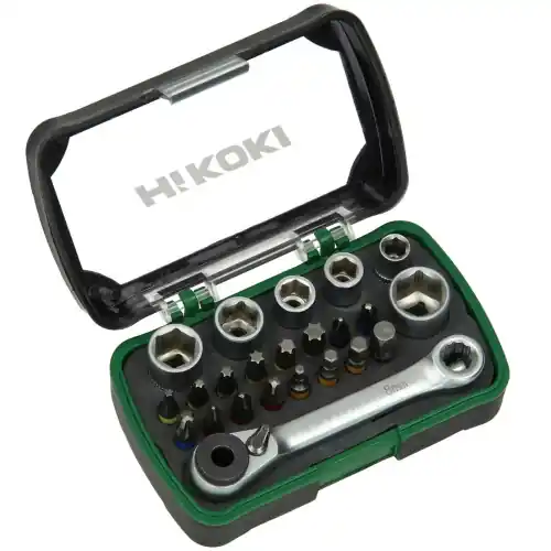 Hikoki set kit inserti 24 pezzi assortiti per trapani avvitatori utensili elettrici con portainserto magnetico Snelle Levering
