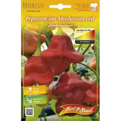 Hortus Buona Luna 0,30 gr semi di peperoncino mushroom red seminare orto Hete Deal