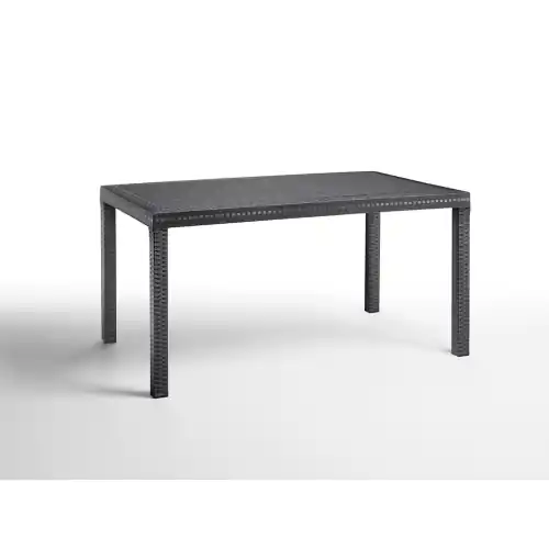 Houston tavolo in polipropilene effetto rattan cm 150x90x74 antracite arredo da esterno Premium