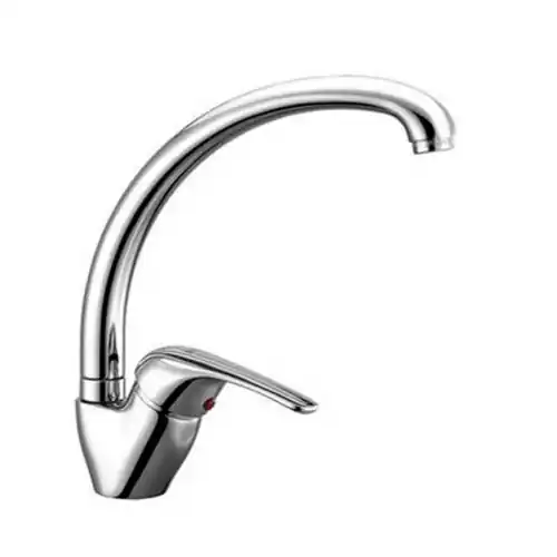 HydrAll Delfina monocomando per lavello a canna alta in ottone cromato con canna girevole miscelatore lavandino Laatste Versie