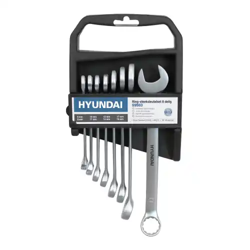 Betrouwbaar Hyundai 59503 set 8 pz serie chiavi combinate ellittiche varie misure in acciaio cromo vanadio per uso professionale