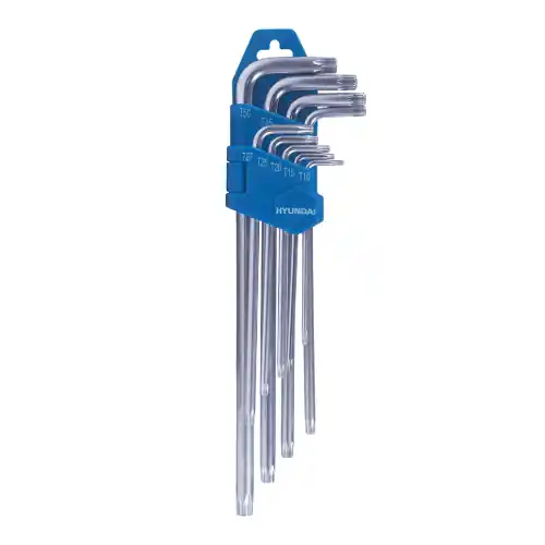 Beperkt Aanbod Hyundai 59525 set 9 chiavi torx in acciaio cromo vanadio qualità professionale