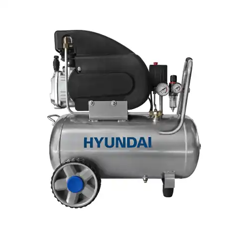 Koop Online Hyundai 65650 compressore lubrificato 24 l 2 Hp pure air pressione max 8 bar portatile con maniglia sof grip