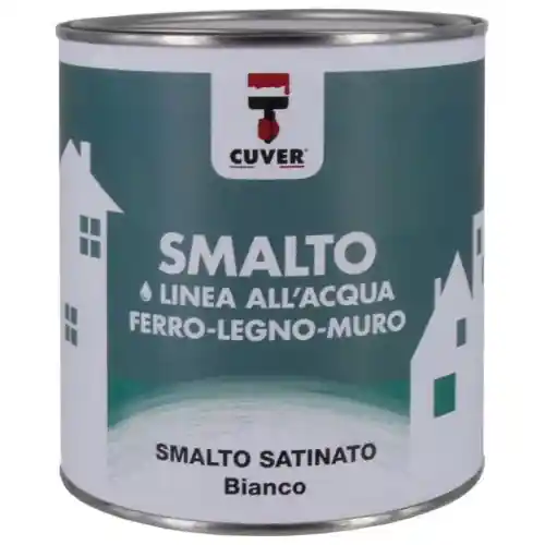 Icorip 0,750 lt smalto satinato all‘acqua bianco per legno ferro muro cemento Bestel Nu