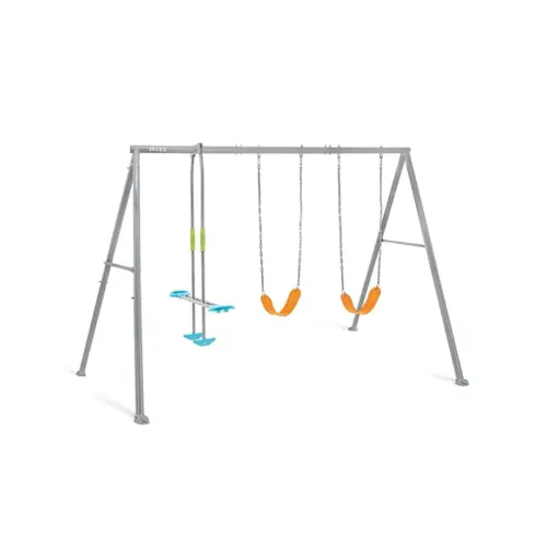 Gereduceerde Prijs Intex 44123 altalena dondolo 3 tiri con struttura in acciaio grigia 343X254X211 cm. ideale dai 3-10 anni