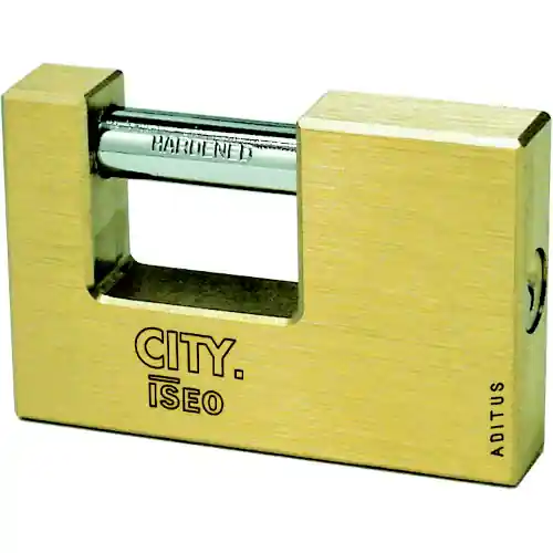 Iseo lucchetto serie City 70 mm per serranda garage saracinesca in ottone Express Levering