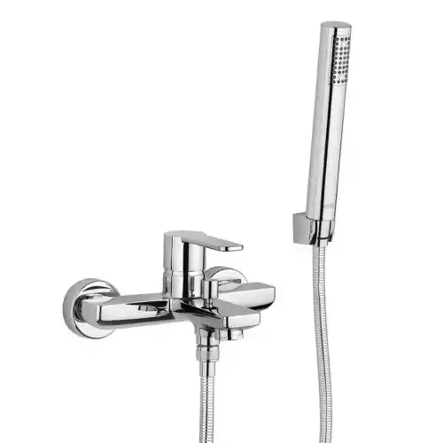 Jacuzzi Rubinetteria Eolo miscelatore monocomando esterno per vasca con doccino in ottone cromato e cartuccia Ø 35 mm made in Italy Direct Verzonden