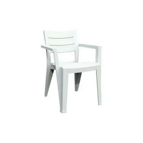 Julie sedia impilabile in polipropilene effetto legno bianca cm 61,5x58x79 da esterno Dagaanbieding