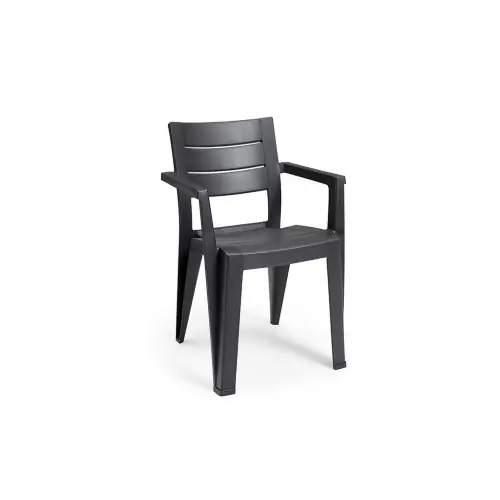 Julie sedia impilabile in polipropilene effetto legno graphite cm 61,5x58x79 da esterno Express Levering