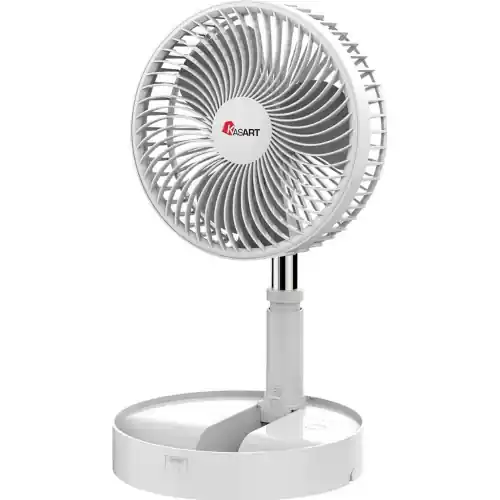Nu Kopen Kasart Woosh Ventilatore estendibile con braccio telescopico 5W ricaricabile con usb a 3 velocità con altezza regolabile silenzioso compatto e pieghevole per tavolo o pavimento