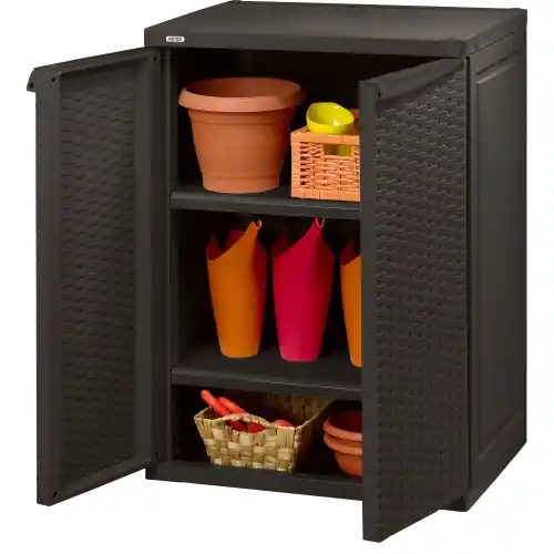 Uitverkoop Keter armadio mobile marrone in rattan resina antiurto cm 65x45x99h
