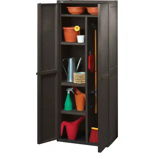 Must-Have Keter armadio Mp marrone con portascope rattan resina antiurto cm 65x45x184h