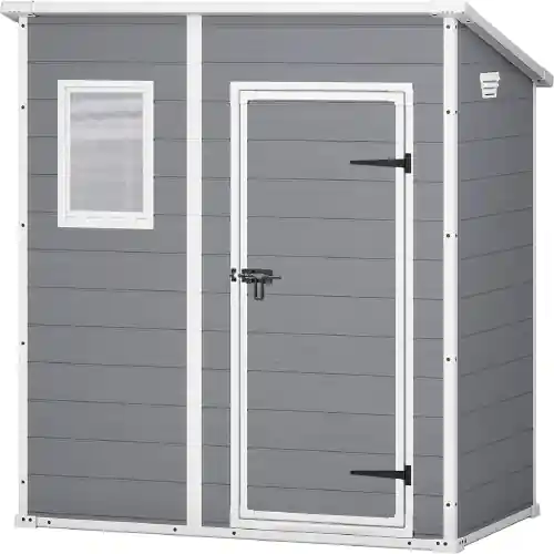 Keter casetta porta attrezzi da giardino manor 6x4 pent in resina antiurto con pavimento Express Levering