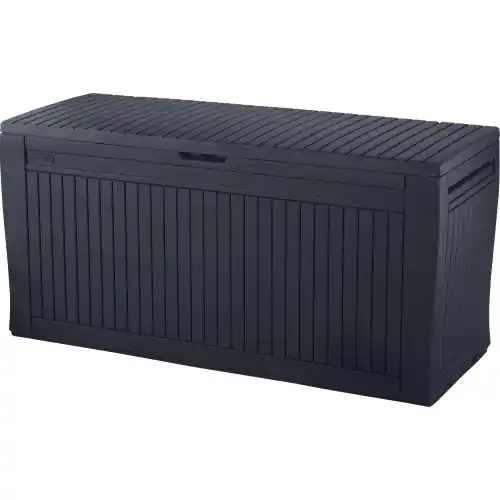 keter cassapanca con seduta comfy cm117x45x57 in resina antiurto grafite effetto legno con due ruote Meest Verkocht