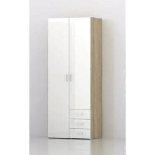Uitverkoop kit armadio guardaroba in legno a 2 ante cm 78x49x200 h con 3 cassetti arredo mobili casa