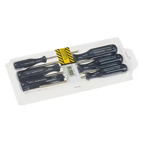 Gecertificeerd Kit confezione 6 cacciaviti giravite art.190 in acciaio manico in plastica nero
