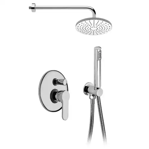 Actieprijs Kit doccia Agape per incasso cromo doccia due vie soffione in ABS Ø 20 cm e doccia monogetto ABS con ugelli anticalcare