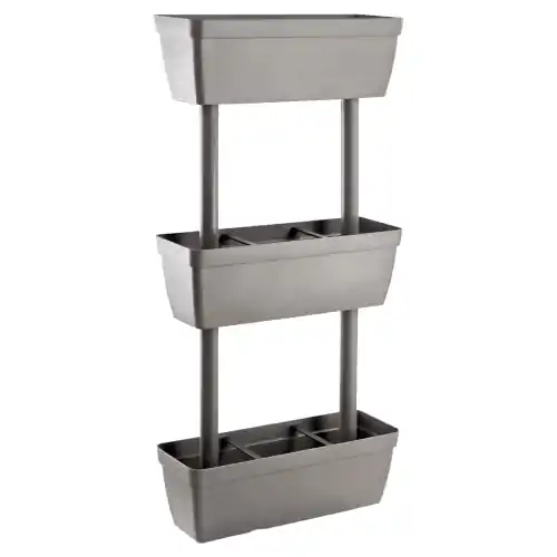 Aanbieding Kit fioriera verticale composto da 3 fioriere con riserva d‘acqua resina termoplastica ingombro cm 50x17x100h singola fioriera cm49x17x22h