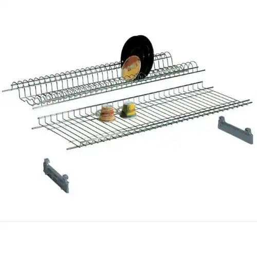 kit mensola colapiatti in acciaio cromato regolabile 86 cm con supporti in plastica Meest Verkocht
