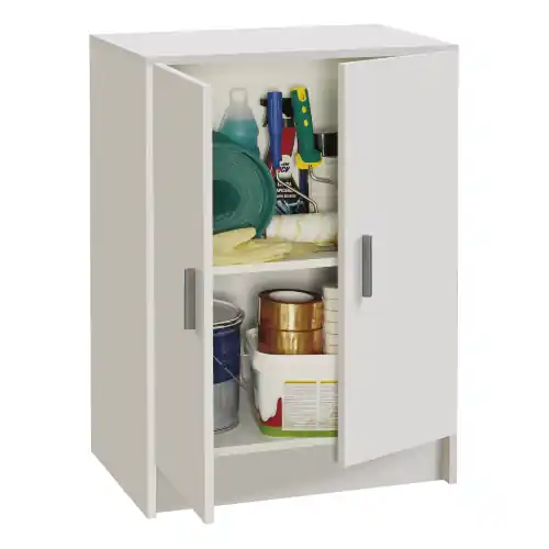 Koop Online Kit mobile basso multiuso 2 ante cm59x37x80h colore bianco con 1 ripiano linea multiuso