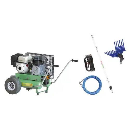 Snelle Levering Kit motocompressore Enercomp 1 compressore carrellato a benzina Hp 4,8 1 abbacchiatore pneumatico 1 tubo poliuretano 1 asta telescopica e 1 impugnatura