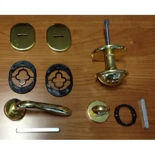 Laatste Versie kit per porta blindata doppia mappa oro lucido mano dx destra serratura