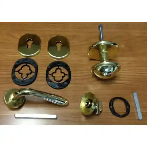 Nu Kopen kit per porta blindata profilo europeo oro lucido mano dx destra