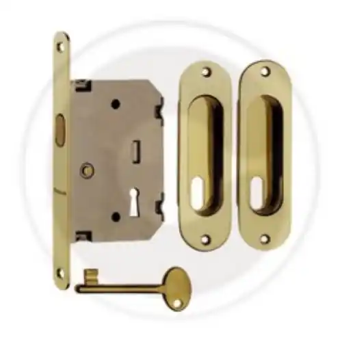 kit per porte scorrevoli nicchia ovale serratura 50 mm oro lucido Hete Deal