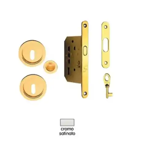 Speciale Aanbieding kit per porte scorrevoli nicchia tonda serratura 50 mm cromo satinato