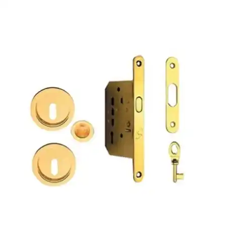 kit per porte scorrevoli nicchia tonda serratura 50 mm oro lucido Betaalbaar